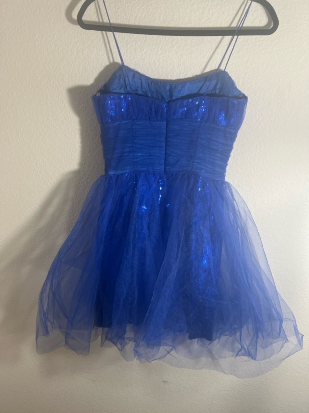 SHERRI HILL Sequin Tulle prom homecoming Party Dress size 2 Royal Blue - Picture 6 of 8